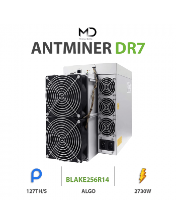 theminingdelta's tweet photo. Antminer DR7 127TH/s 
Cette asic, miner Antminer DR7 avec le hashrate de 127TH/s est conçu pour algorithme Blake256R14 pour le minage de blockchain crypto monnaie SCPrime, avec une consommation d'énergie de seulement 2730W.
  SCPRIME:   127TH/s*
  ALGORITH https://t.co/mZkcgHykDF https://t.co/HVgEkoQTpl