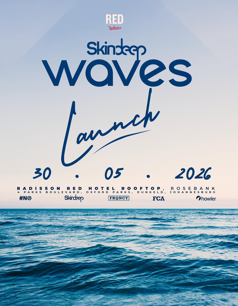 SkindeepJD's tweet photo. WAVES 🌊

Official Launch at VINTAGE LOUNGE.

📍: Radisson RED Hotel, Rosebank
⏰️: 15:00 - 22:00
📅: Sat 30 May '26

Book Access Here: https://t.co/oBcL0GVmp7

See you there🥂 https://t.co/2vuvopNuYk