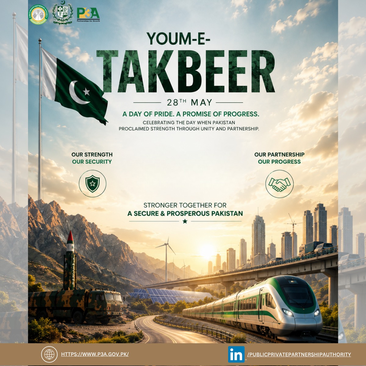 P3Authority's tweet photo. On 𝗬𝗼𝘂𝗺-𝗲-𝗧𝗮𝗸𝗯𝗲𝗲𝗿, P3A remembers a defining moment in Pakistan’s history, a moment that reflected resilience, unity, and national resolve.
#YoumETakbeer #28May #Pakistan #P3A https://t.co/Zrn50YqVLK