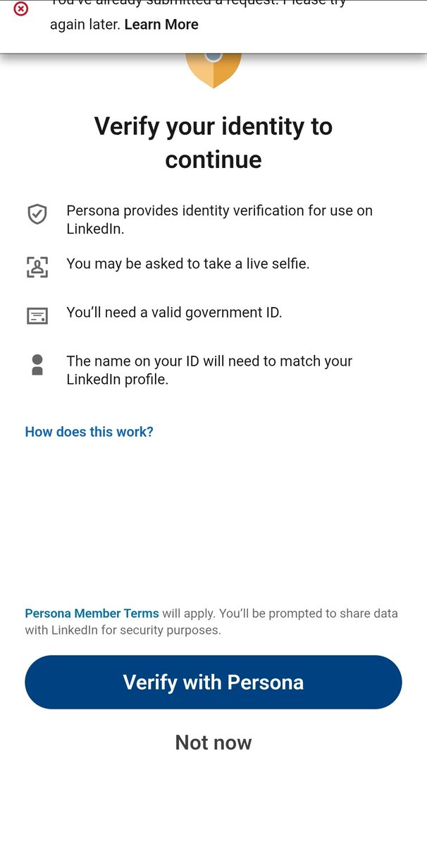 Benson_sama's tweet photo. Am back again after seeing this again...
It just came up while I was using the account....
It's not still been verified yet..
Can measures pls be taken..
It's really affecting me...
@LinkedIn @LinkedInHelp https://t.co/U4a63CsRFJ