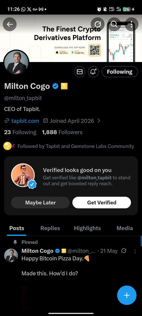 Michael20409681's tweet photo. @Tapbitglobal @0xmelissa19 @milton_tapbit Done all tasks https://t.co/SreSlPFUCe