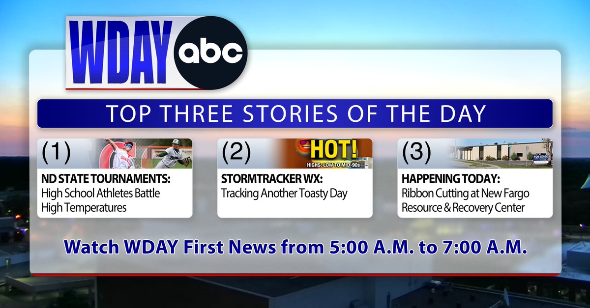 WDAYprogramming's tweet photo. We're tracking another 🔥HOT🔥 day where we could see record-breaking temps again.

See how long the heat wave will last. Tune into First News now until 7 on @WDAYnews. https://t.co/TqsivsvLLO