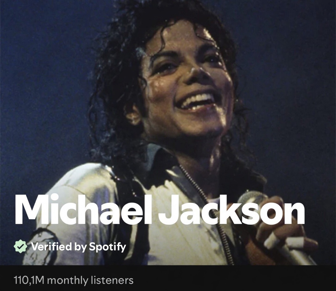 historyrock_'s tweet photo. Michael Jackson continues to make history with his numbers.

He has reached 110 million listeners on Spotify.
He still has six songs on the Global Top chart.
He has grossed $800 million at the box office. https://t.co/8Veh6vISqO