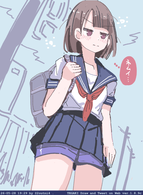「今日も1日 セーラー服差分」|24のイラスト