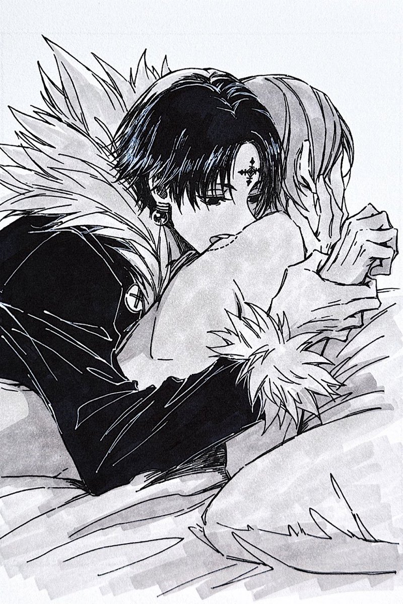 ChubsBunny2026's tweet photo. 说到奇怪cp，我还画过这个\(//∇//)\ #hunterxhunter https://t.co/bHAz4OZOtl