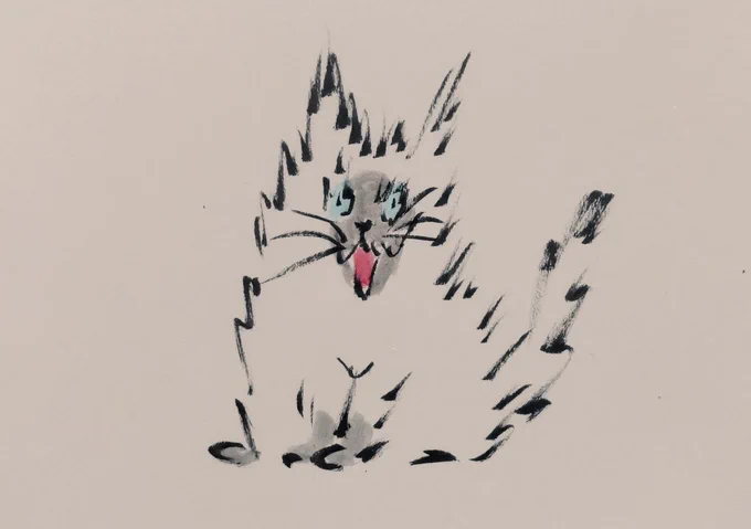 色々疲れたので、荒ぶる猫たちを 描きました。ちょっと可愛いかも。