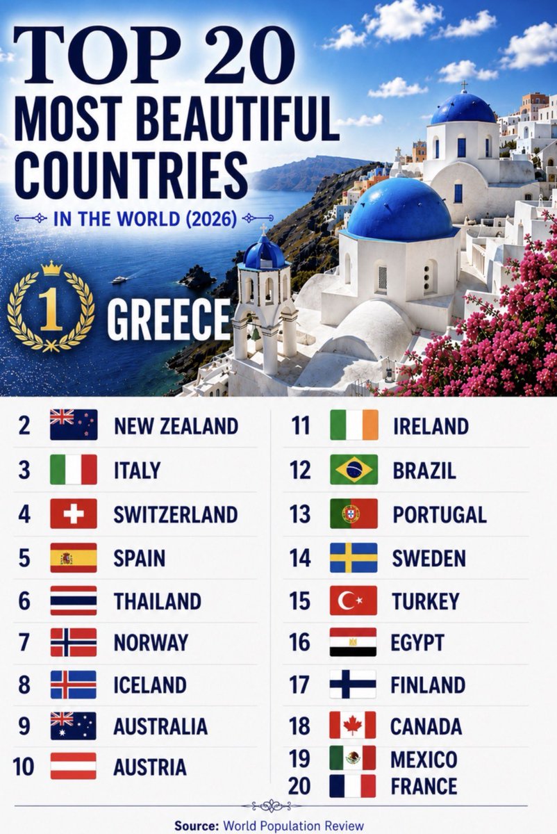 VersoEuropa's tweet photo. Europe is the world’s greatest collection of landscapes, cultures and historic cities.

12 of the Top 20 most beautiful countries in the world are in Europe. https://t.co/MiWD0bEuLY