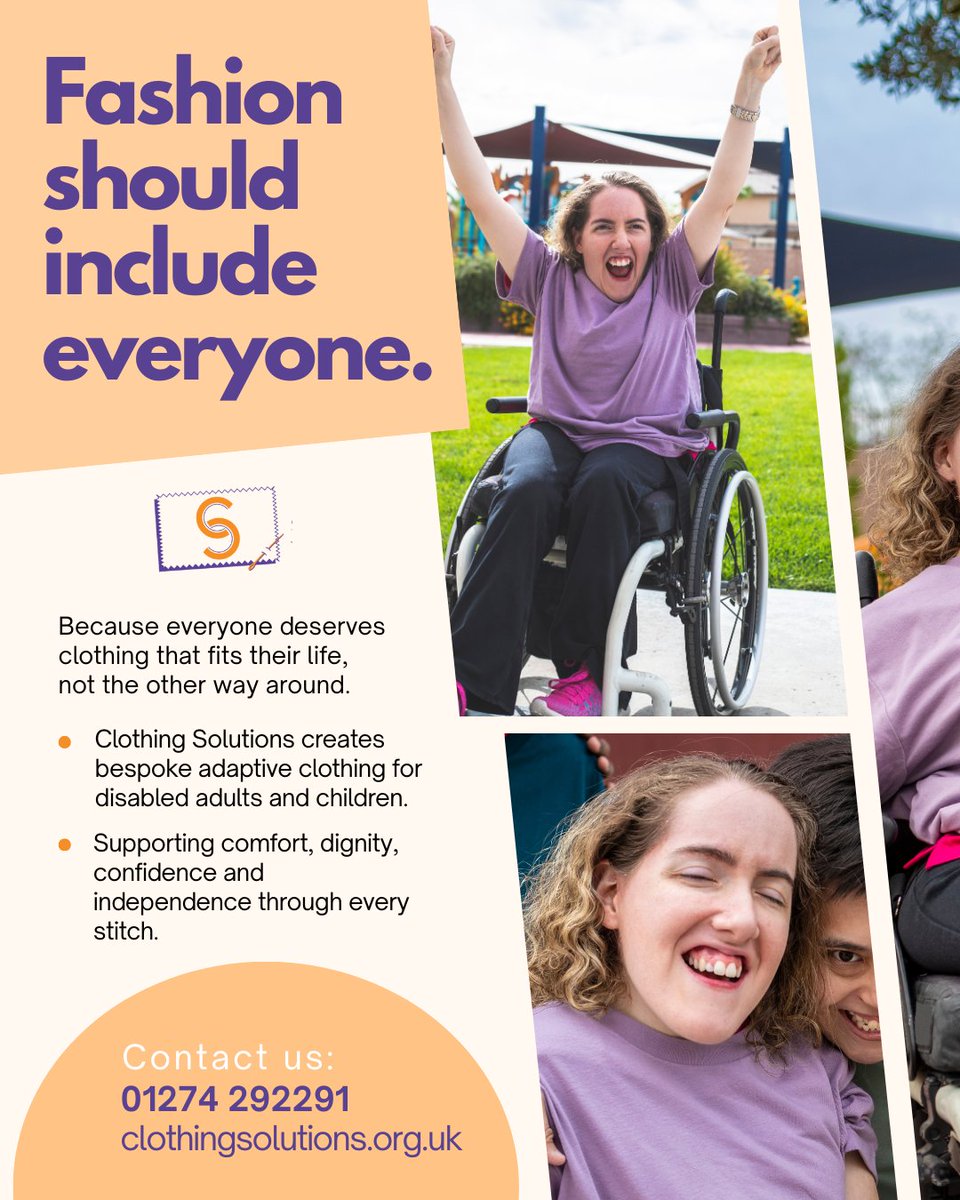 clothingsdp's tweet photo. Fashion should include everyone 💙
At Clothing Solutions (for Disabled People), we create bespoke adaptive clothing for children and adults who deserve comfort, dignity and confidence in what they wear. ✨
#AccessibleFashion #AdaptiveClothing #DisabilityInclusion #InclusiveDesign https://t.co/zCCEz9WJvu
