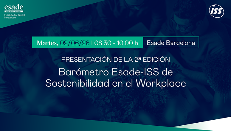 ESADEisocial's tweet photo. La #sostenibilidad en el #workplace ya es una exigencia estratégica. El 2/06 presentarenos la 2ª edición del "Barómetro @Esade-@ISS_ES de Sostenibilidad en el Workplace", con claves para avanzar hacia espacios de trabajo más coherentes y sostenibles.💚
👉 https://t.co/r7yQ5CULlx https://t.co/5AlDnfZlNY