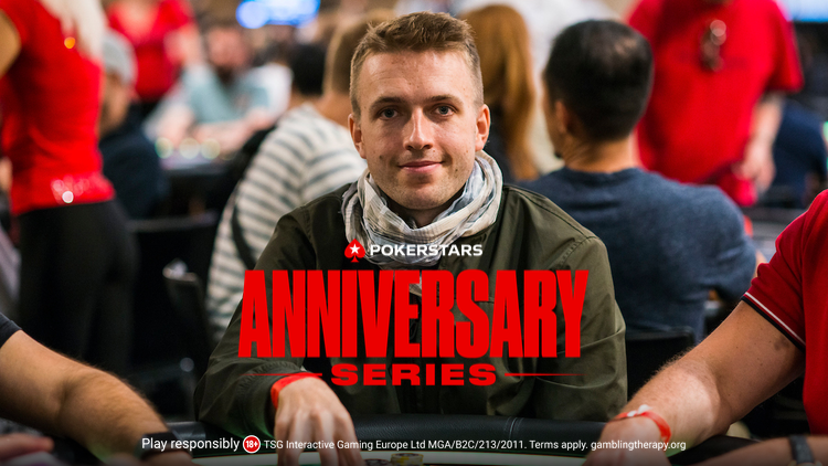 PokerStarsBlog's tweet photo. The @PokerStars Anniversary Series Main Events wrapped up on Wednesday, with Samuel “€urop€an” Vousden banking the biggest score of the series. Plus, another podium finish for @spraggy.

👉https://t.co/Vn2GVxKnuA https://t.co/FH1IZGtxsk