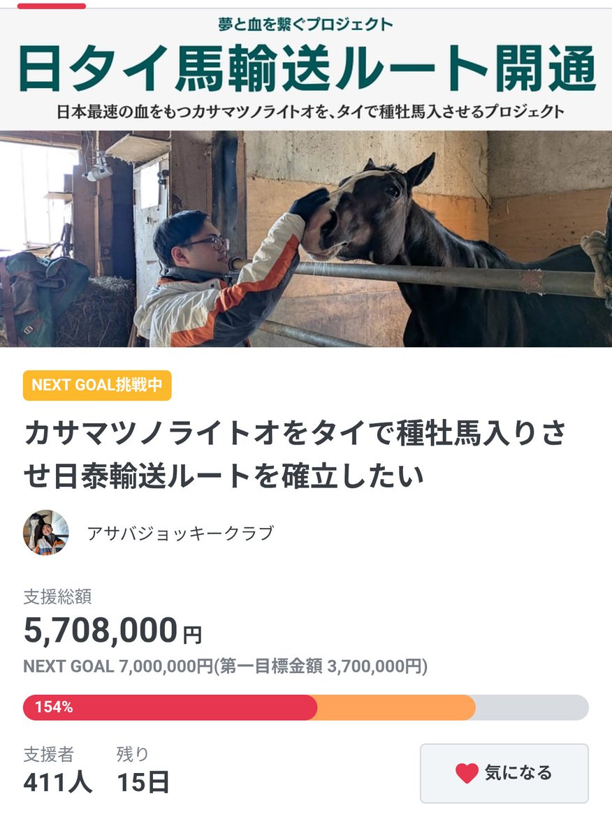 シンベエ/タイ競馬の人@固定にクラファンリンク tweet media