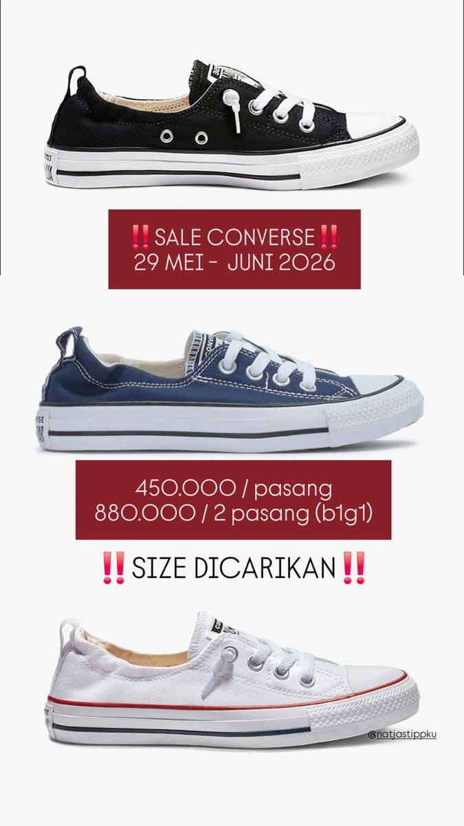 itsNatVibes's tweet photo. halo aku open jastip promo converse b1g1 

bisa beli 1 nanti dipairing, yang mau bisa tanya2 di dm atau join gc wa ya: https://t.co/TteGhjBbEz 

.promo converse b1g1 jastip converse #zonauangㅤ https://t.co/mIRfZmJA6g