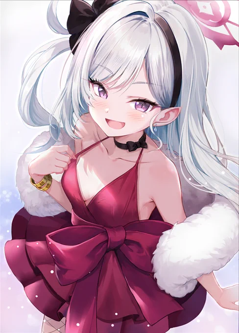 ドレスムツキちゃん 「くふふっ 先生ってこういうのが好きなんだ?」 #ブルアカ