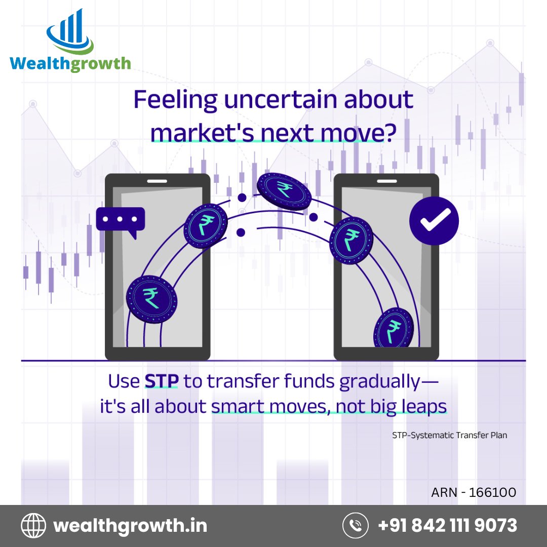 wealthgrowth4U's tweet photo. 📊 Unsure about the market’s next move?

You don’t have to invest all at once.
With an STP (Systematic Transfer Plan), you can gradually transfer funds into equity investments — reducing timing risk and bringing more discipline to your investment journey.💡
✅

#WealthGrowth #STP https://t.co/BVN47kY3X2