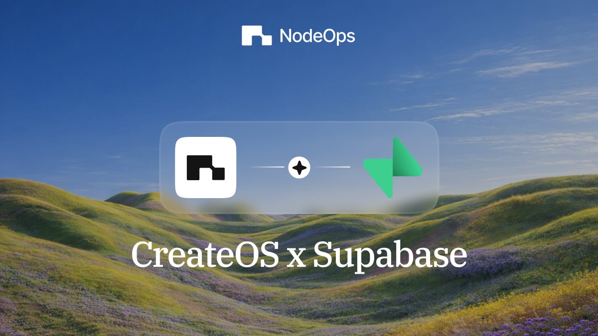 BuildOnNodeOps's tweet photo. Deploying a full-stack backend usually means jumping across multiple dashboards before you even start building.

With CreateOS, @supabase now lives directly inside Deploy Services.

Create a new project or connect an existing one, and CreateOS automatically injects your credentials into the deployment environment.

You immediately get: 
→ Postgres 
→ Auth 
→ Storage 
→ Realtime subscriptions

No manual key copying. No environment variable setup. No fragmented backend workflow.

Start here: https://t.co/dSNAYW2OxT