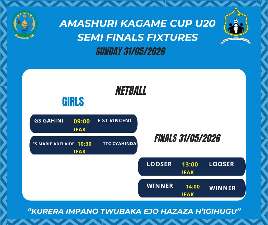 FRSS2025's tweet photo. Imikino y'intoki ya 1/2 na Finals izabera umunsi umwe. https://t.co/G6apZXYbhO