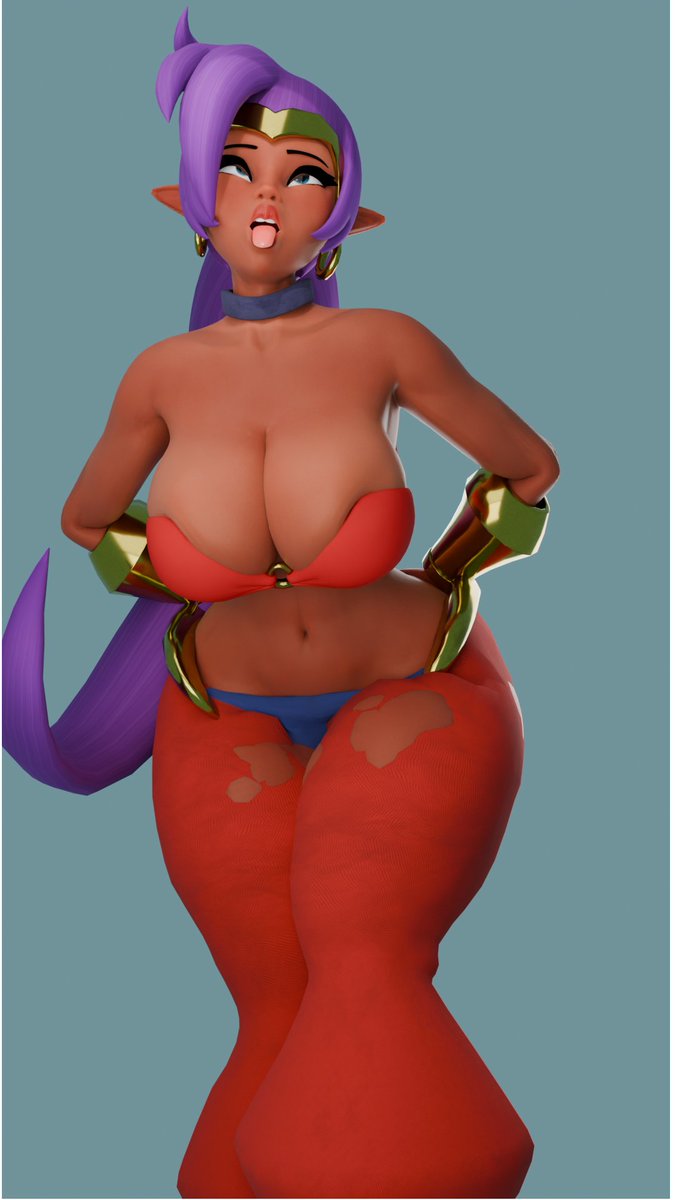 SleepinGiant2's tweet photo. tried to do the @MissFaves pose 

shantae by scrag boy 
and Power girl by @Pjorn_Enjoyer based on General Butch https://t.co/9xGI9IqCWY
