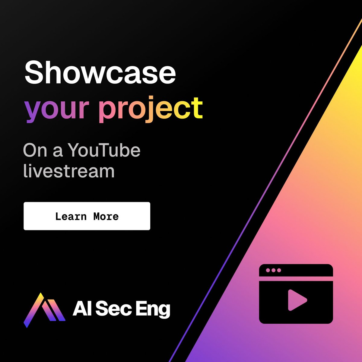 aiseceng's tweet photo. Built or secured something with AI? Bring it to life at our AI Projects Show &amp; Tell. Share demos, lessons learned, and architecture with the community. Apply now 👉 https://t.co/TuHIGROmfp https://t.co/1wlaS94aRN