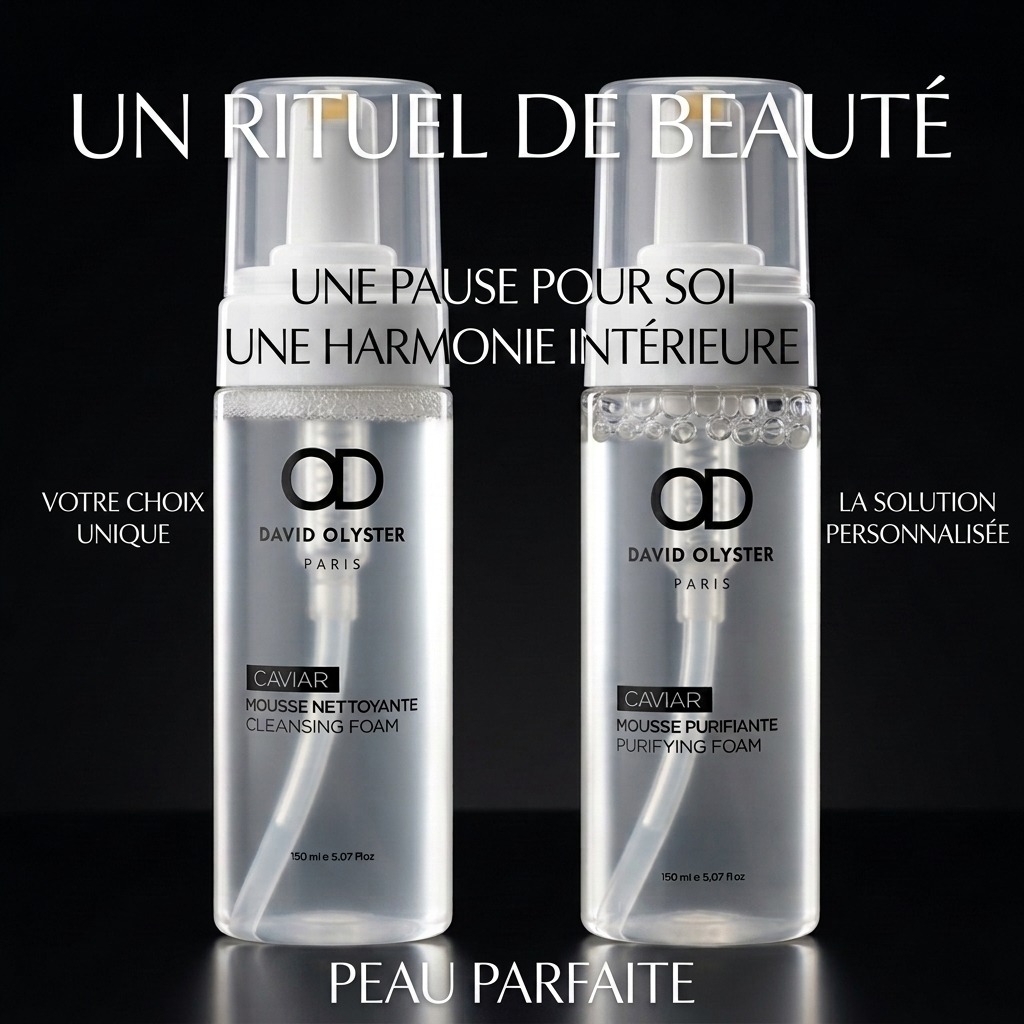 DavidOlyster's tweet photo. RITUEL DE BEAUTÉ. PAUSE POUR SOI. HARMONIE INTÉRIEURE.

David Olyster : la noblesse du caviar sur-mesure.

✨ Mousse Nettoyante : Libère des impuretés, préserve l'éclat et la douceur. 

🌿 Mousse Purifiante : Clarifie, régule le sébum et resserre les pores.
#skincaviar #cleaners https://t.co/cMGa2l3RIE