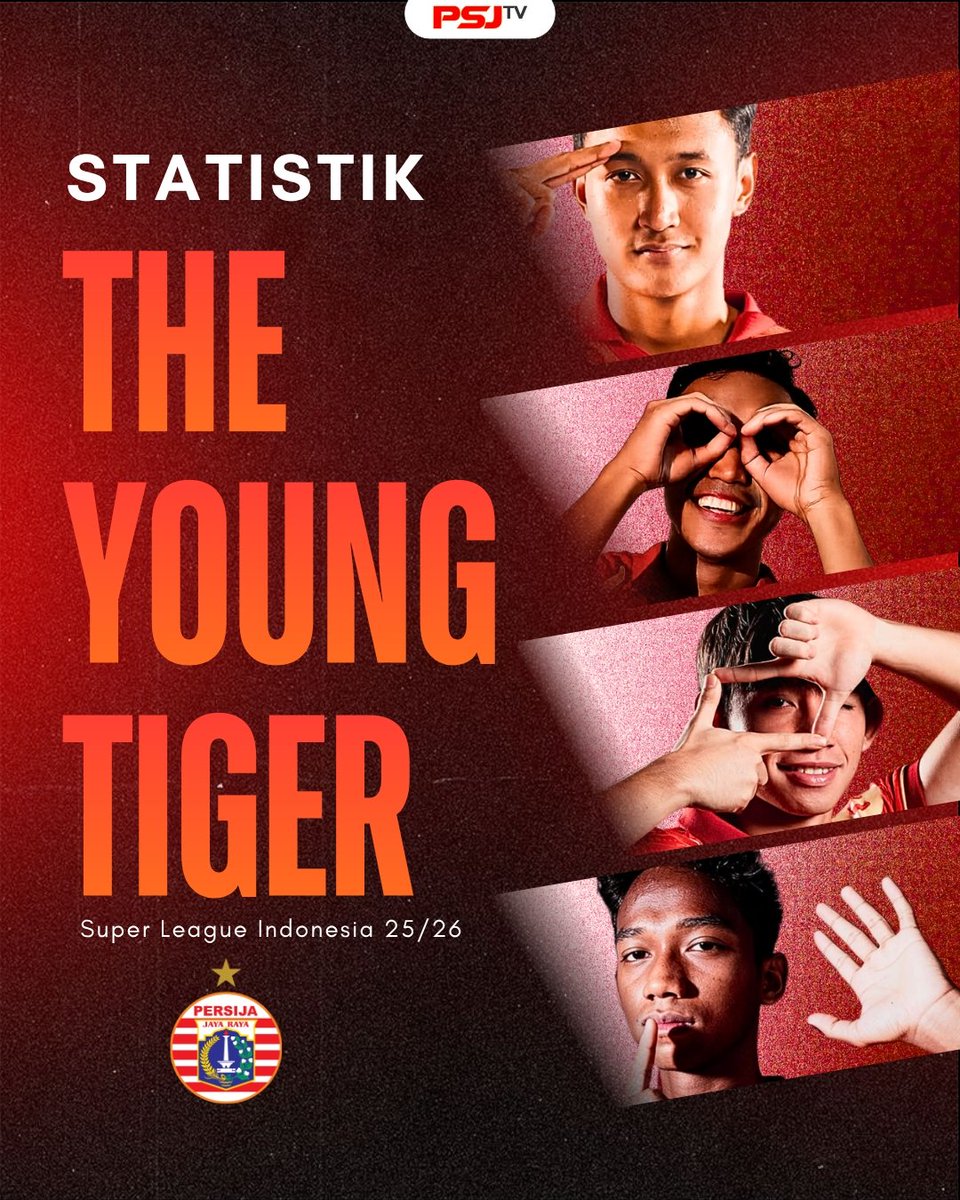 tv_psj's tweet photo. Statistik Young Tiger di Super League Indonesia 2025/2026🔥
#persija #brisuperleague #sepakbola #youngtiger #psjtv https://t.co/o1sn2V2Zdx