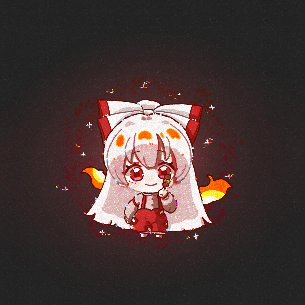 Hakunemui's tweet photo. やきとり～
#藤原妹紅
#東方 https://t.co/vt0mLm7utE