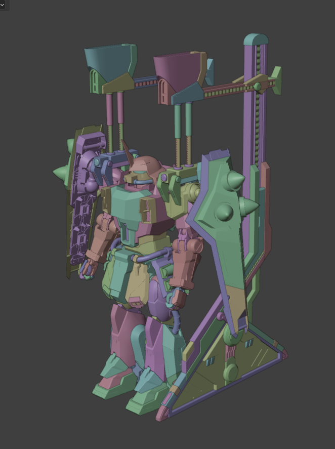 satone42create's tweet photo. ZAKU PHANTOM wip 
現在こんな感じです。
前回に引き続き格納庫の制作を行いました。
背面にもアニメを参考にしつつ、
それっぽいものを何か制作しようかなと
考えています。
#3DCG
#CG勉強日記
#Blender
#Blender初心者
#b3d https://t.co/a1pEuWQaSj