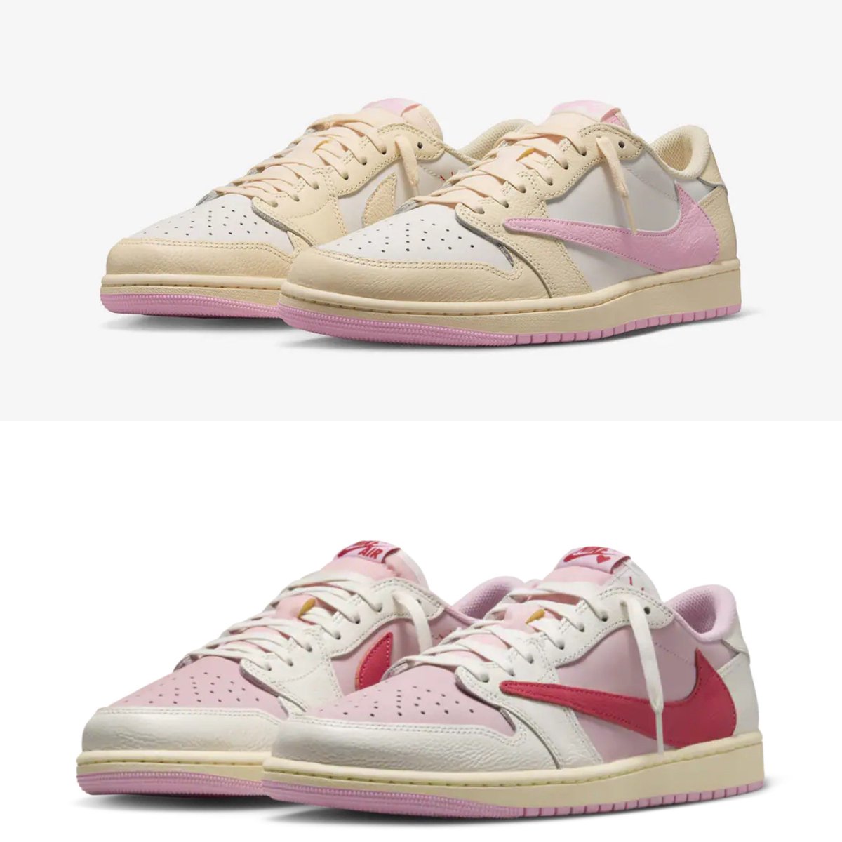 TRAVIS SCOTT × NIKE AIR JORDAN 1 LOW OG SP SHY PINK & Tropical
