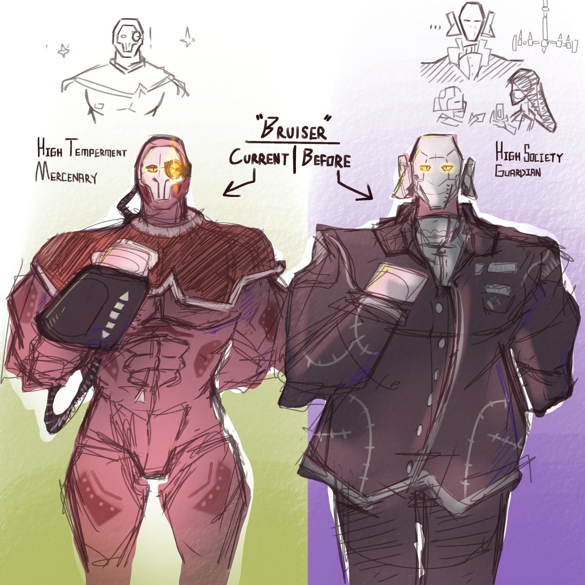Caper2975's tweet photo. Mix of robots, hulking and dwarfing.

#Robot #RobotOC #StarfinderCharacter #DigitalArt https://t.co/m8ocpglsZT