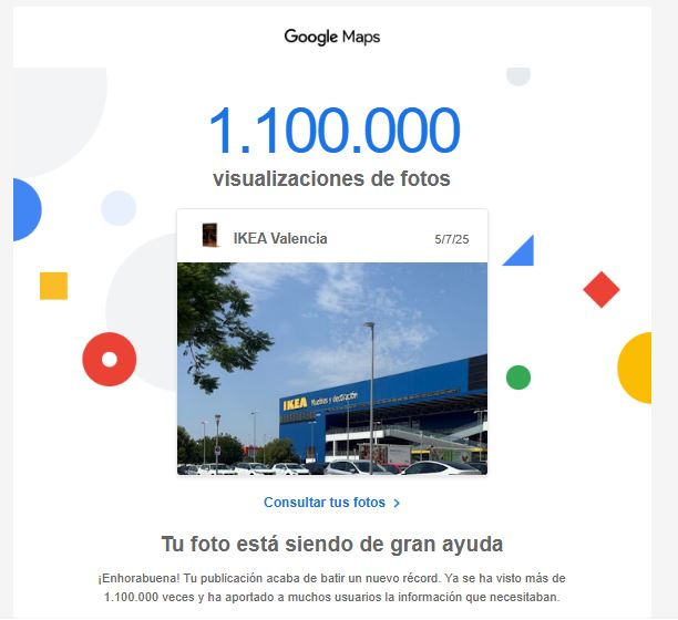 rokachu23's tweet photo. Pregunta seria:
¿Para qué sirve tener 1,1M de visualizaciones en Google Maps? 😅

Solo me mandan un correo diciendo “buen trabajo” y ya.
¿Sigo reseñando o lo dejo?

#LocalGuide #Reseñas #Google
@googlemaps @LocalGuides https://t.co/BUVa8cYtVJ