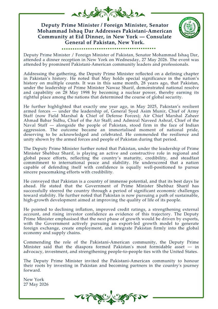 Ministry of Foreign Affairs - Pakistan tweet media