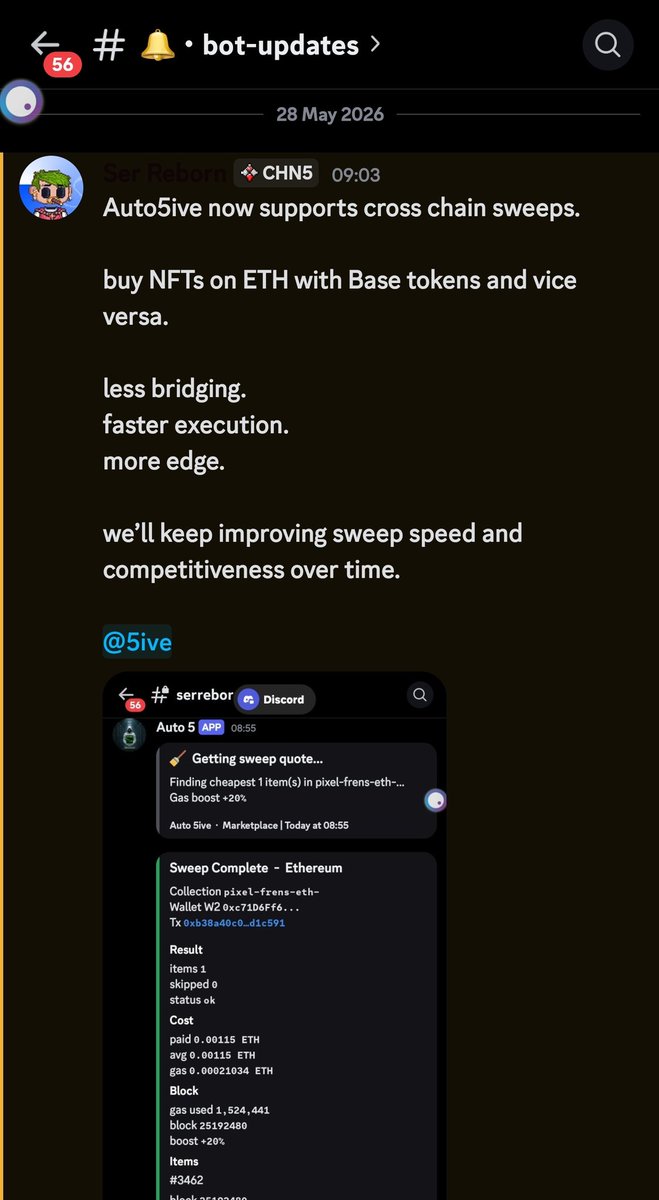 Channel5_0's tweet photo. ◢◤ CH5 ◥◣

Auto5ive now supports multi chain sweeps. https://t.co/XtGB41LwoM