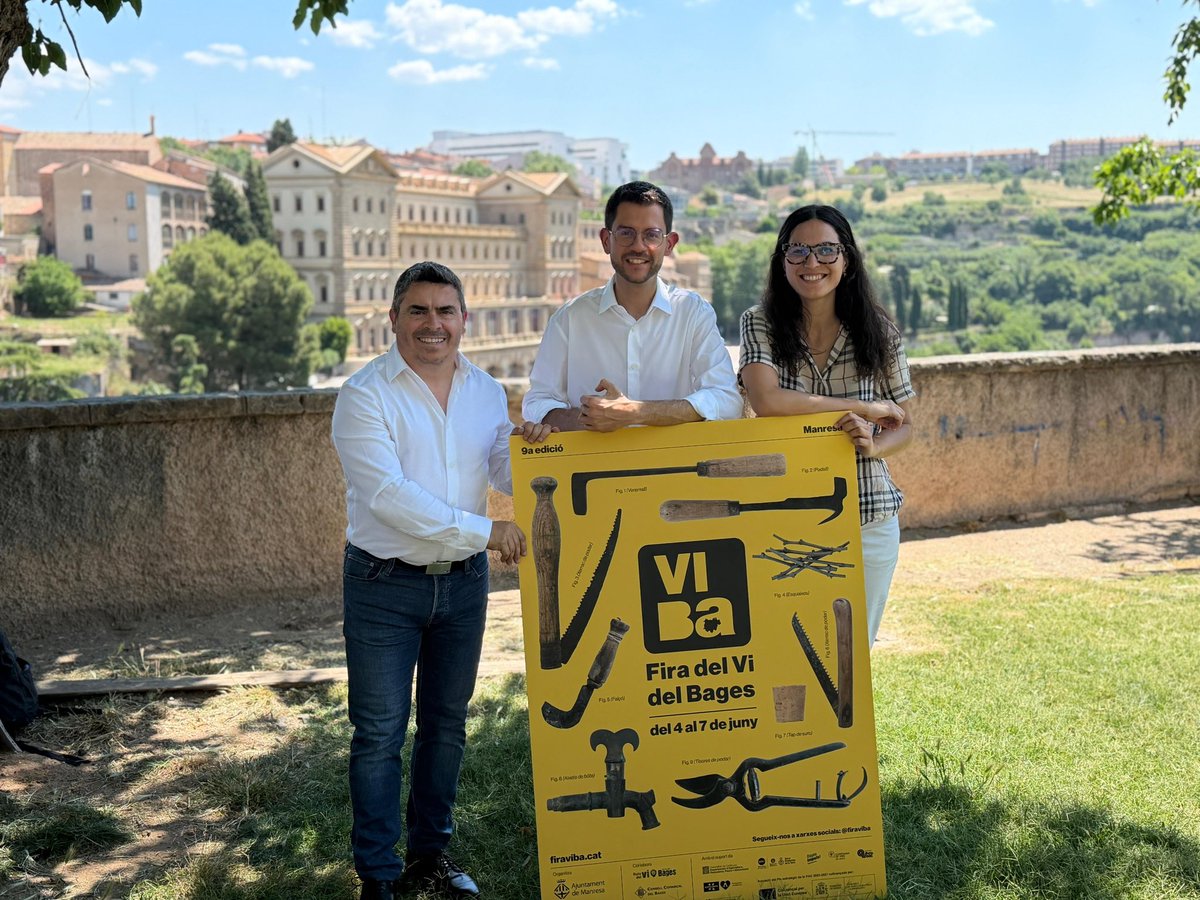 consellbages's tweet photo. Arriba la 9a edició de la @firaviba, del 4 al 7 de juny!

🍷“La Fira ViBa  representa l’essència del model enoturístic del Bages: uneix vi, paisatge, gastronomia i identitat local per oferir una experiència arrelada al territori”, ha destacat el President, @eloifonollosa https://t.co/xTLzqYI2lY