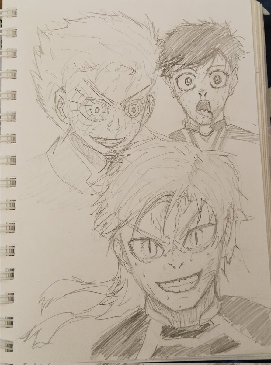The_Jst's tweet photo. I cant explain, but these sketches give me strange nostalgic feeling. Like when i was in school constantly drawing dragon ball characters during lessons.
#bluelock https://t.co/aKYxaEA3uz
