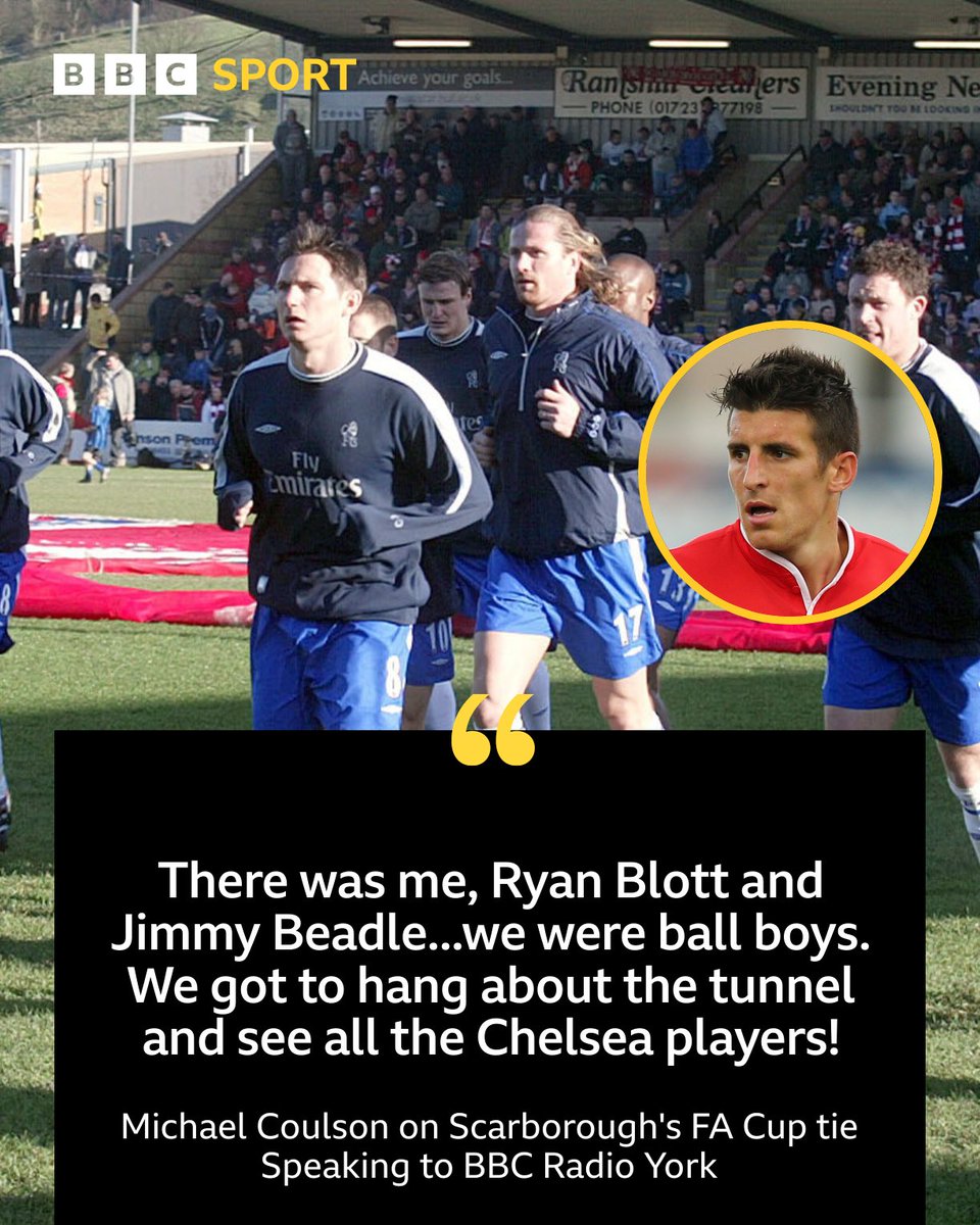 BBCYorkSport's tweet photo. 🗣 Michael Coulson: 'My best day in football' 

⚽️ Former Scarborough FC striker @Coulo_11 speaks to @BBCYork about his two spells for the club & being a ball boy for for the 2004 FA Cup tie against Chelsea. #safclive 

📸 Pete Norton/Getty Images

Listen ➡️https://t.co/z0KDXiVaHs