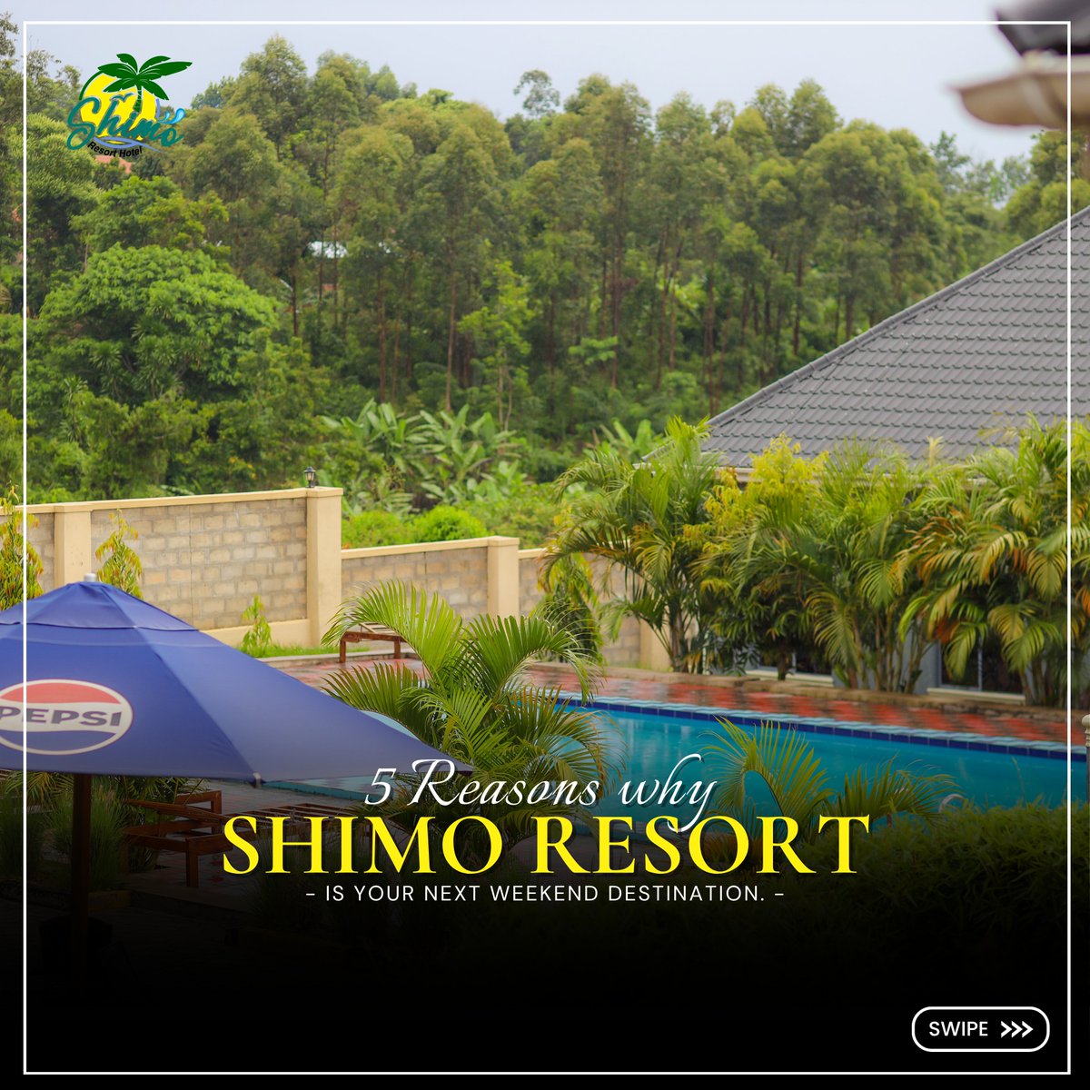 ShimoResort's tweet photo. Ready to leave the noise behind? 🥂 Discover why Shimo Resort Hotel is the perfect getaway in our "5 reasons why visit shimo. Book your stay. 
Link in Bio.
 #WeekendGetaway #ShimoResort #Uganda https://t.co/yW9lNBLjQK