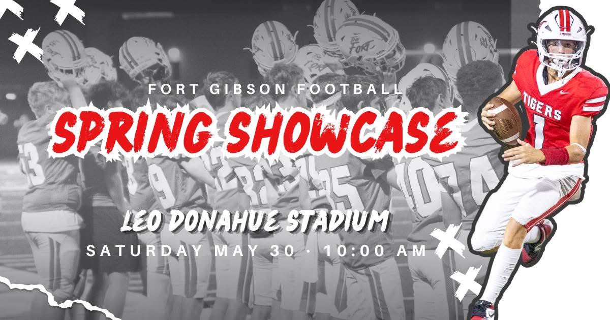FG_TigerFB's tweet photo. SPRING SHOWCASE IS SATURDAY! 🙌🏼🏈

📅 May 30
🕙 10:00 AM
📍 Leo Donahue

Get excited for the final spring practice at The Fort and a preview of 2026 Tiger Football! Our players and coaches have been putting in WORK this spring and are ready to put on a SHOW! https://t.co/p3wmex3gOr