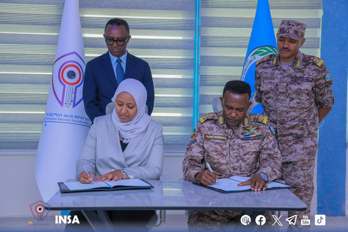 INSAEthio's tweet photo. INSA and the Ethiopian Air Force signed an MoU to strengthen collaboration in drone technology, aerospace innovation, and defense capabilities.
https://t.co/6iyZB0CONA https://t.co/DIAFR8kKi6