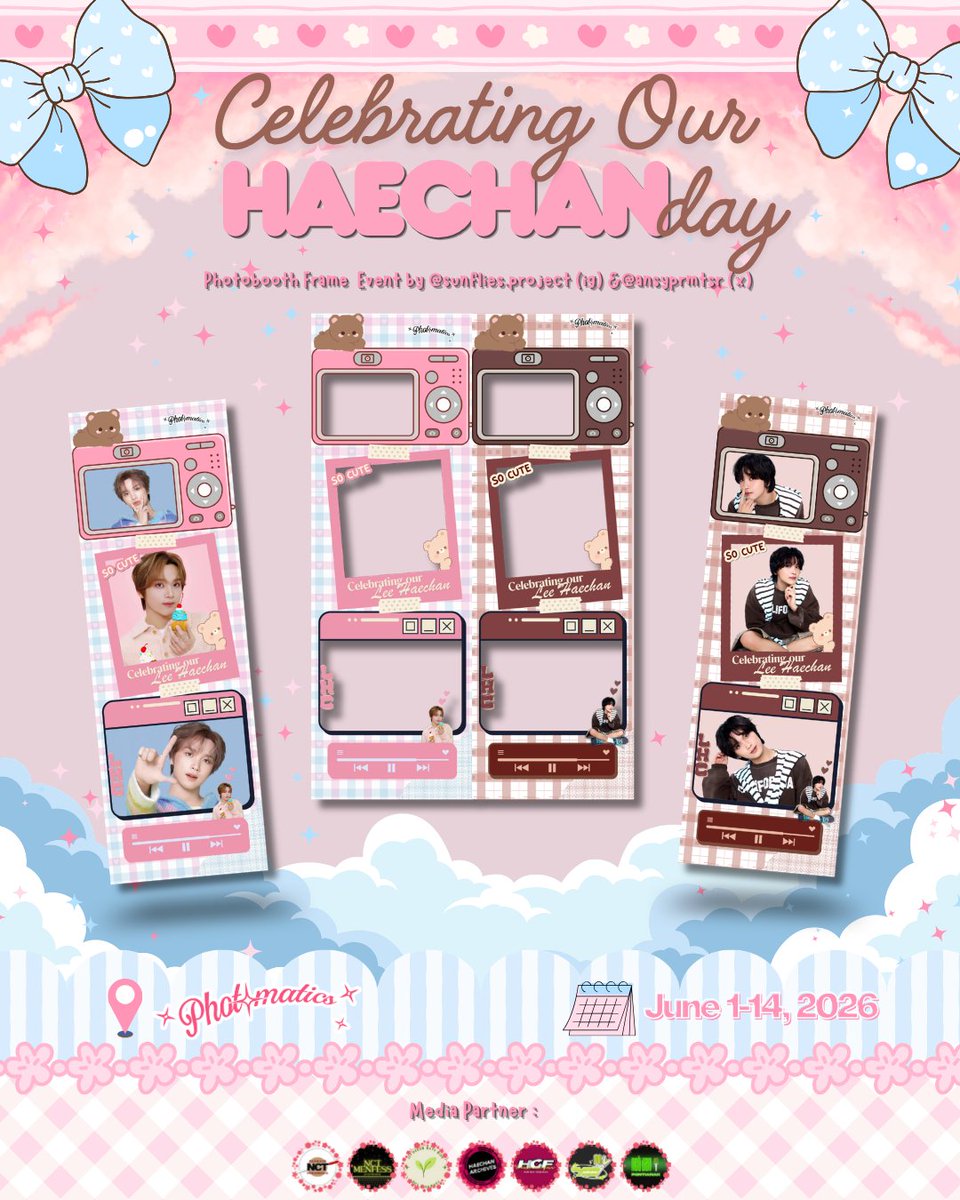 haechanconfess's tweet photo. ✎ᝰ. 𝙲𝚎𝚕𝚎𝚋𝚛𝚊𝚝𝚒𝚗𝚐 𝙾𝚞𝚛 𝙷𝚊𝚎𝚌𝚑𝚊𝚗 𝙳𝚊𝚢 ˚୨୧⋆.˚
by @/sunflies.project (ig) &amp; @ansyprmtsr

Celebrate our sunshine, Haechan with us! ☀️📸
Photobooth event starts from:
🗓️ 1–14 June 2026
📍 @photomaticsid

Come with your best smile &amp; haechanie energy 🐻💛
See you🌻 https://t.co/DjYpHx4tIM