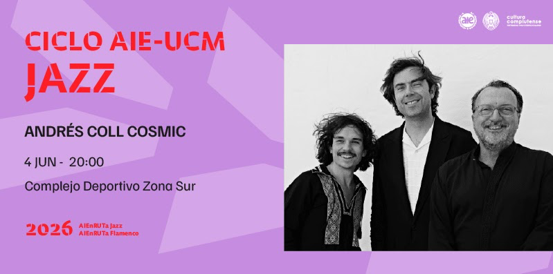 ucm_derecho's tweet photo. 🎷 El 4 de junio, Andrés Coll Cosmic Trío en el Ciclo AIEnRUTa Jazz Complutense. Complejo Deportivo Zona Sur UCM, a las 20:00h. Entradas a 2€.

🎟️ https://t.co/bJz5WSPAow

#UCM #Jazz #AIEnRUTa #AndrésColl https://t.co/XsjNiqQt0r