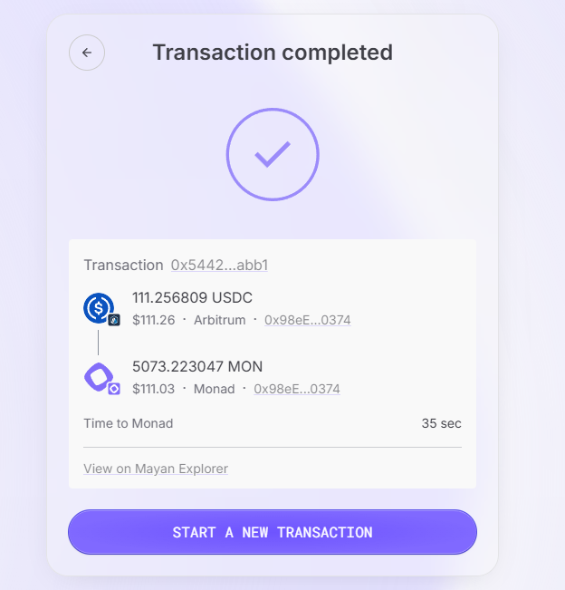 0xTruealpha's tweet photo. Monad bridge is super fast
https://t.co/S9nOXB5pbM https://t.co/thOWva0igW