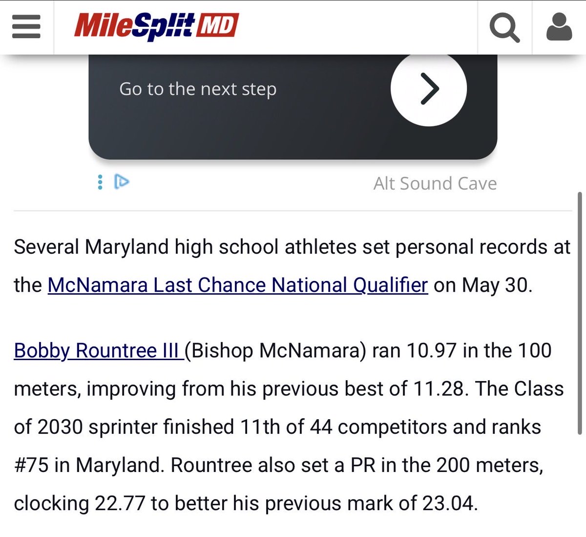 bobbyr3grind's tweet photo. I PR’d with a 10.97 as a freshman and I have also been recognized as a breakthrough performer. #AGTG https://t.co/eyzBavzGIX