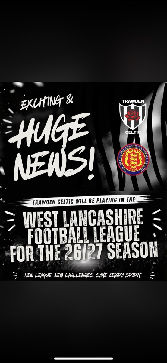 TrawdenCelticFc's tweet photo. A brilliant evening for the future of the club as we are successful in our application to the @westlancsleague. A huge test we are excited to start.. UTZ🦓🦓 https://t.co/RaEVrRCEly