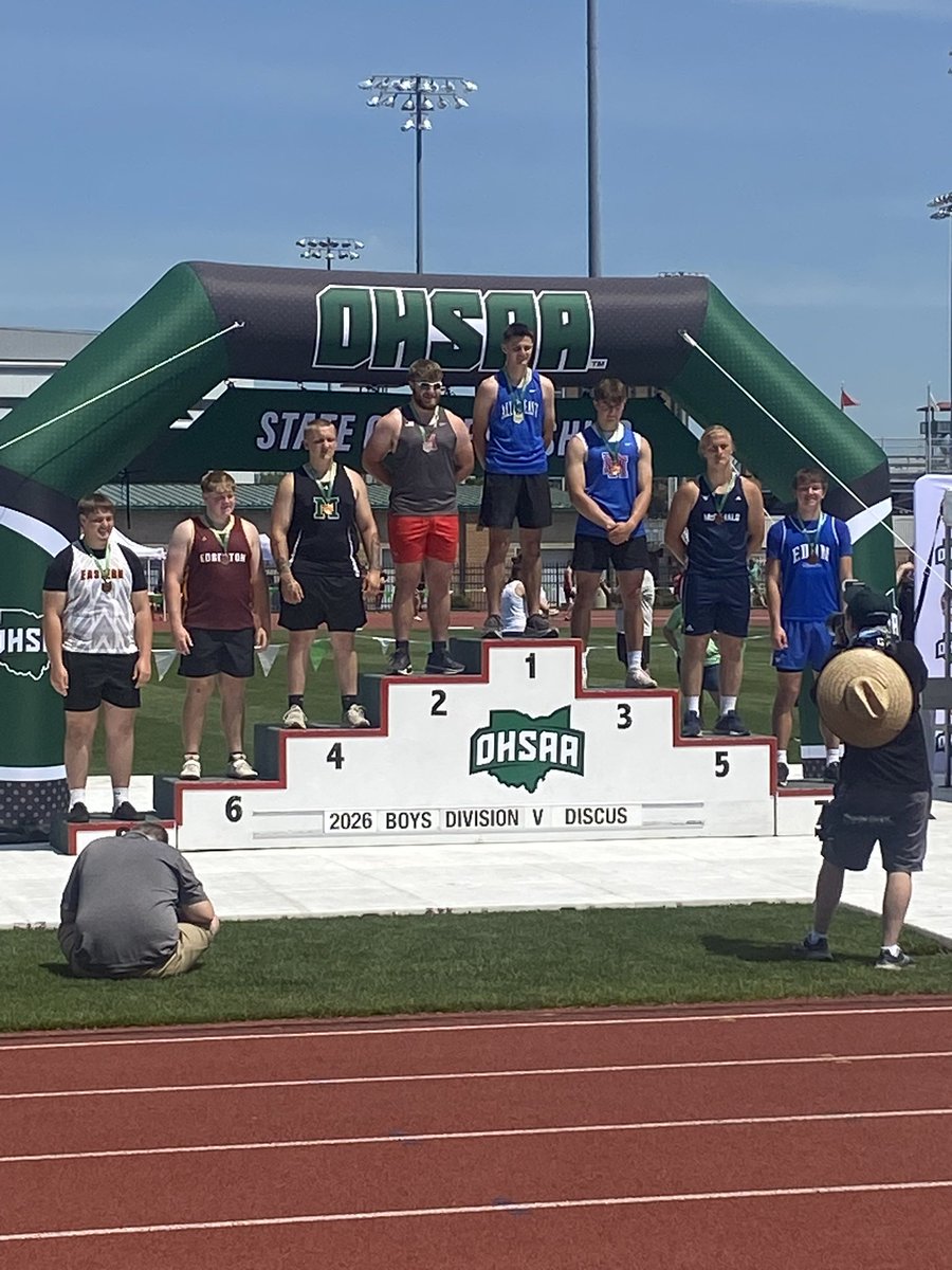 CoachTomlison's tweet photo. @BrewerTomlison started the day 15th in Disc and earned his way onto the podium with an 8th place finish at State breaking his school record with a 159’8. Back Friday for Shot Put. @EasternLocalSD @EasternPike https://t.co/L94gDKnAnm