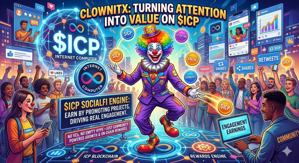 Not_Kanu's tweet photo. The most valuable asset in any digital ecosystem isn't code, it's people. The conversations they spark, the ideas they share, and the communities they help build.
Clown on $ICP recognizes this through social mining and meaningful participation.

$CLOWN @clownitx https://t.co/YsB559Q57c