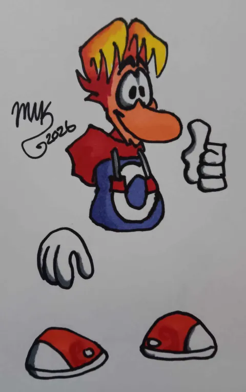 crazy_echidna_'s tweet photo. no sketch sharpie doodle #rayman #art #fanart https://t.co/yHOIfL76Fj
