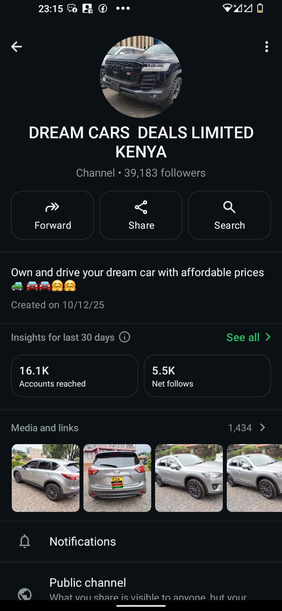 CNairobian1_'s tweet photo. It's same as mine, i quickly ask him, mbona jina ya page yake inafanana na yangu, anasema he runs a channel not a whatsapp group, I remember i created a channel hapo last year, kuangalia it's 2 days earlier, I created on 10th he created on 12th.... I share with him the.... https://t.co/2kK9qcAqFb