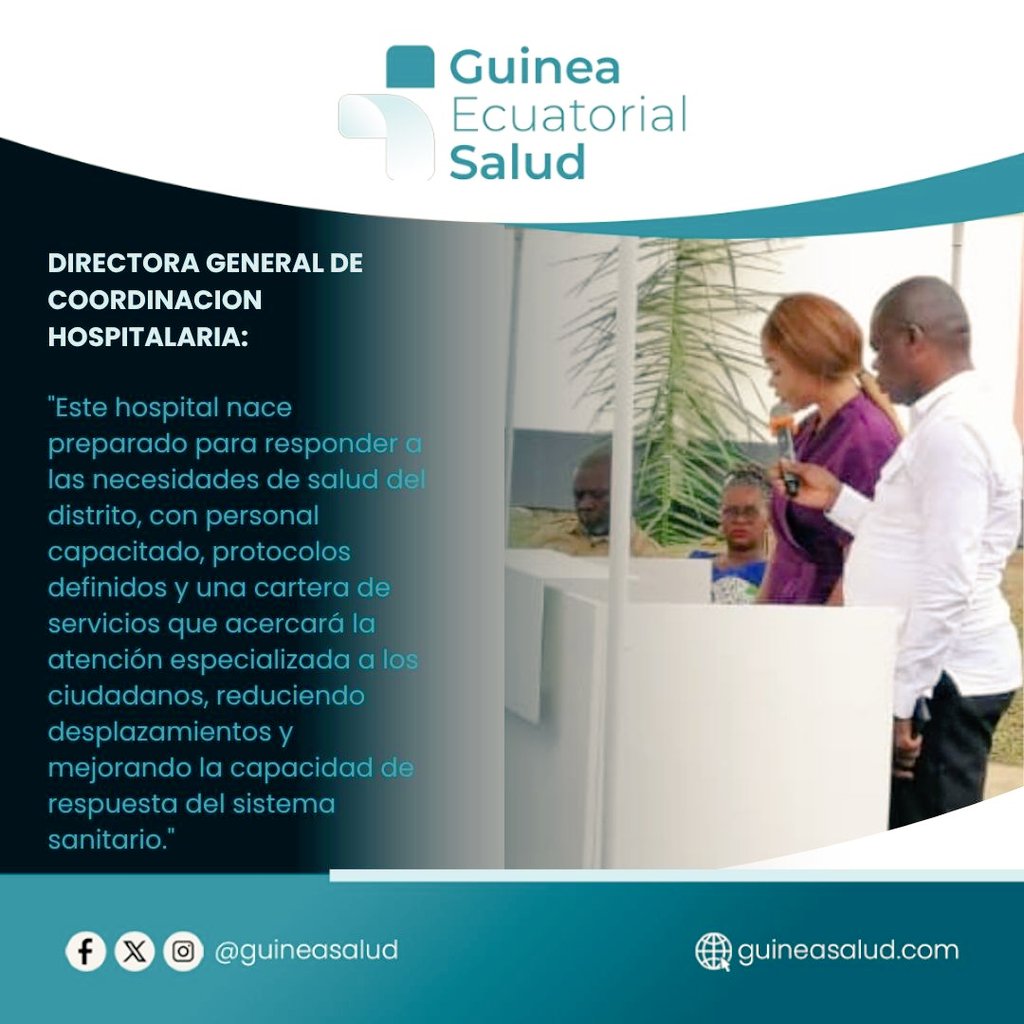 GuineaSalud's tweet photo. 1/2 🏥 Hoy hemos puesto oficialmente en funcionamiento el Hospital Distrital de Luba, una nueva infraestructura sanitaria que fortalece la red asistencial de Bioko Sur y amplía el acceso de la población a servicios de salud de calidad. https://t.co/JMrKDw5Lv3