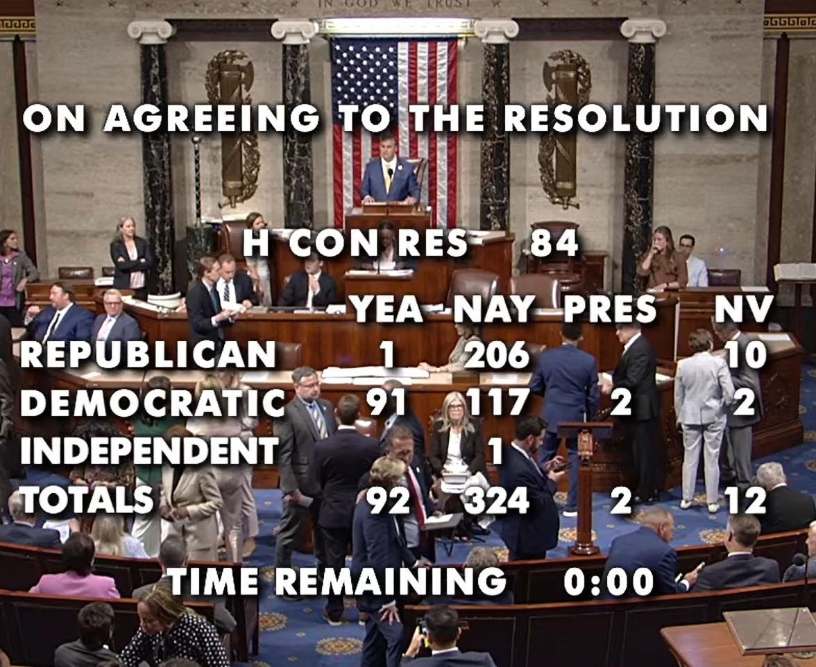 justfp's tweet photo. **90+ DEMOCRATS VOTE TO END U.S. COMPLICITY IN ISRAEL'S LEBANON WAR**

The vote on @RashidaTlaib's War Powers Resolution came after @HouseDemocrats leadership put out a statement saying they would vote against the resolution but promising to support a new WPR backed by @HouseForeign RM Meeks

A significant bloc of House Democrats, led by progressive champions Tlaib and @repdeliaramirez, voted to oppose U.S. participation in Israel's illegal invasion, with another vote coming in the near future