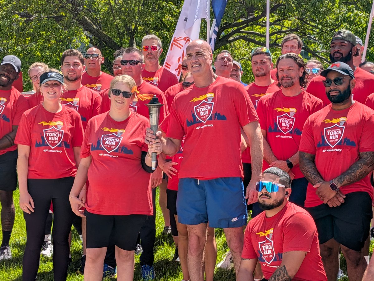 FBIBuffalo's tweet photo. Today, #FBI Buffalo was honored to participate in the Law Enforcement Torch Run alongside our #Buffalo law enforcement family and community partners in support of Special Olympics New York.

Every step of this year's run was dedicated to the memory of our colleagues and friends, Bill Fallon and Leah Bellitto.

While Bill and Leah are no longer with us, their legacy lives on through the people they inspired, the work they accomplished, and the commitment we share to protecting the American people.

FBI Buffalo was proud to run in their memory and carry their legacy forward.