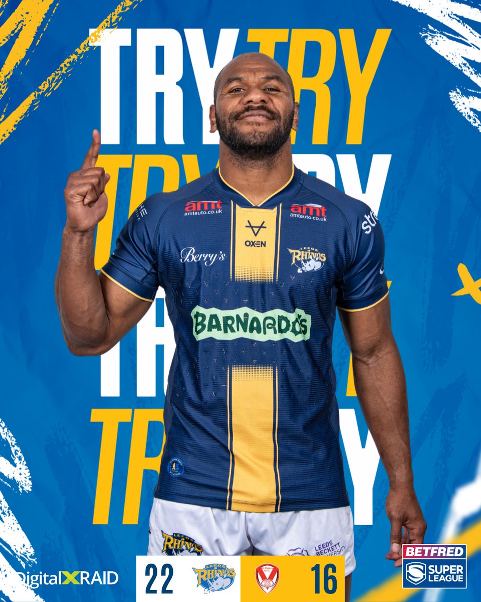 leedsrhinos's tweet photo. Did somebody order a Sivo try? He delivers yet again
Rhinos 22 - 16 Saints 76' https://t.co/gb1MPFPRbG